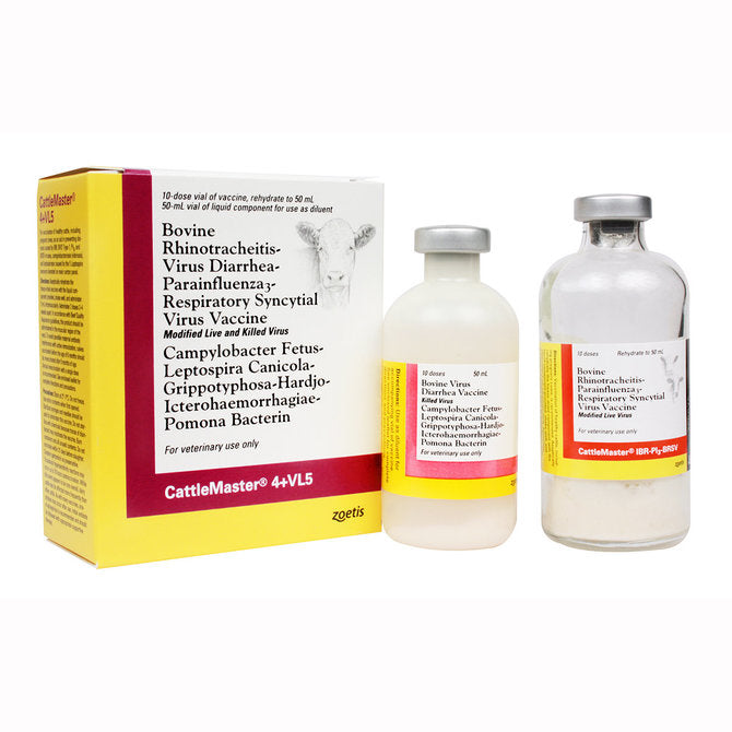 CattleMaster 4 + VL5 Vaccine, Modified Live and Killed Virus, 50mL-10 dose