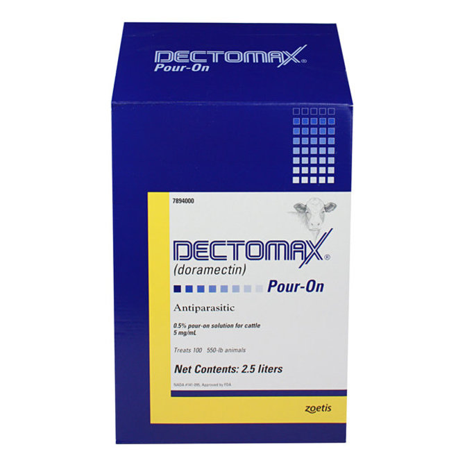Dectomax (Doramectin) Pour-On Antiparasitic for Cattle, 2.5 Liter