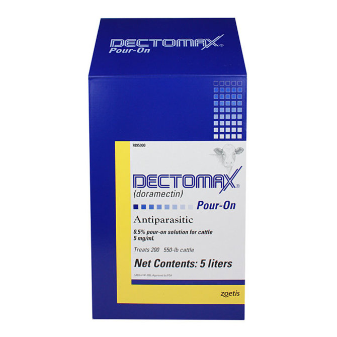 Dectomax (Doramectin) Pour-On Antiparasitic for Cattle, 5 Liter x 2
