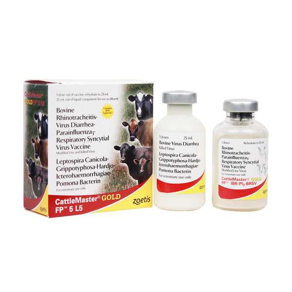 CattleMaster Gold FP5 L5 Vaccine, Modified Live and Killed Virus, 25mL-5 dose