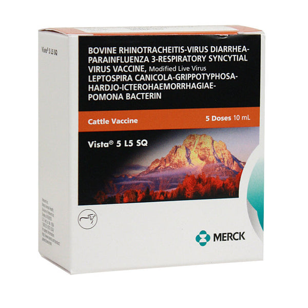 Vista 5 L5 SQ Cattle Vaccine, Modified Live Virus, 10mL-5 dose