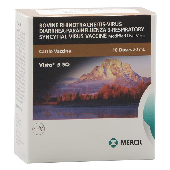 Vista 5 SQ Cattle Vaccine, Modified Live Virus, 20mL-10 dose