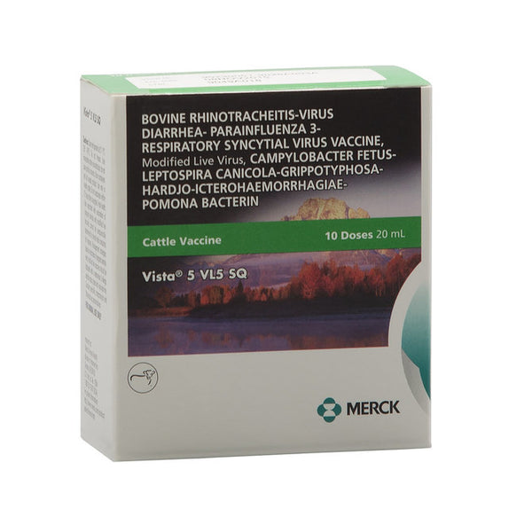 Vista 5 VL5 SQ Cattle Vaccine, Modified Live Virus, 20mL-10 dose