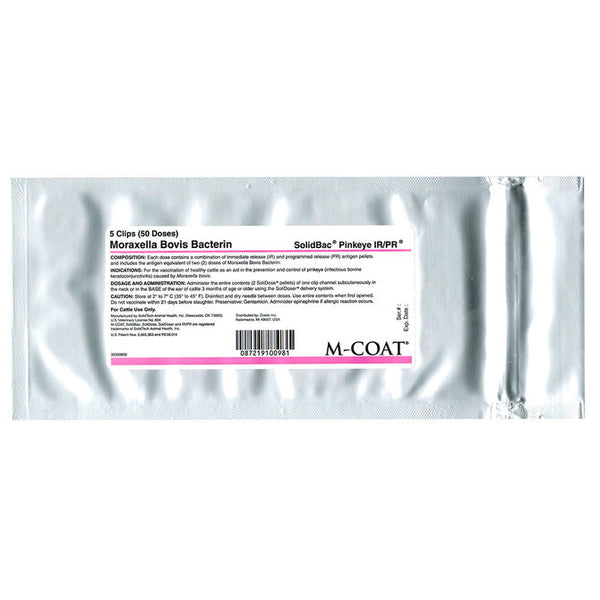 SolidBac Pinkeye IR/PR Vaccine (Five 10-Dose Clips)-50 dose
