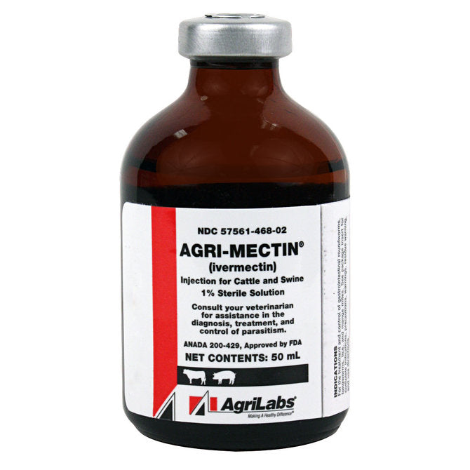 Agri-Mectin (Ivermectin) 1% Sterile Solution Injection for Cattle and