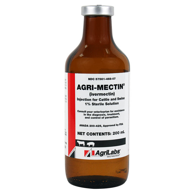 Agri-Mectin (Ivermectin) 1% Sterile Solution Injection for Cattle and Swine