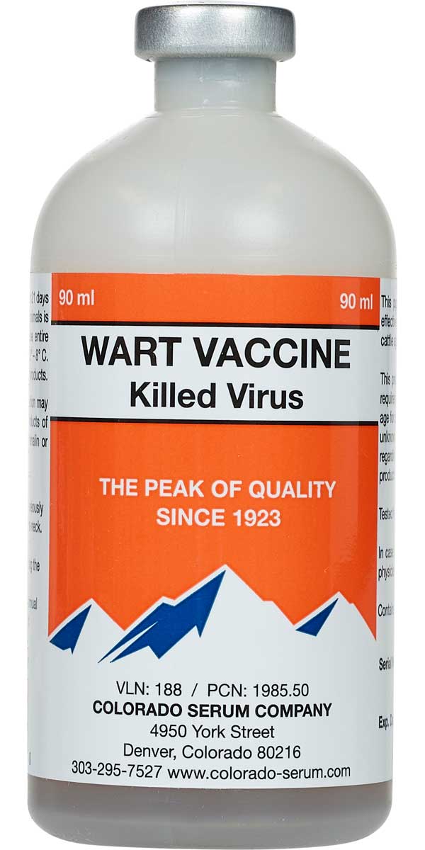 Wart Vaccine for Cattle, Killed Virus, 90mL